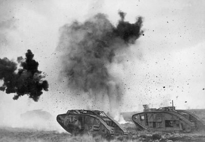British Tanks in WWI Battle by Unbekannt Unbekannt